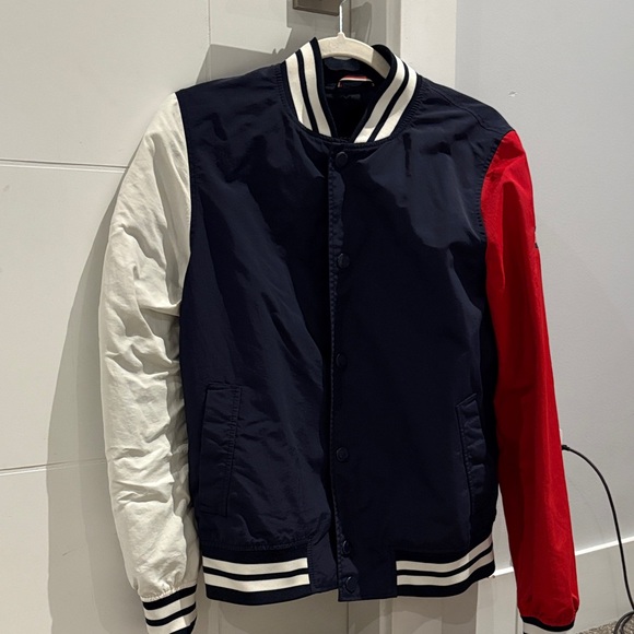 tonmy hilfilger Other - Tommy Hilfilger vintage Men's Varsity Jacket in Navy, White, and Red